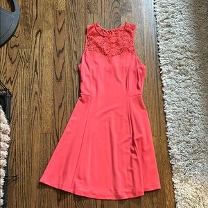 Forever 21 Orange Pink Halter A-line Midi Dress
